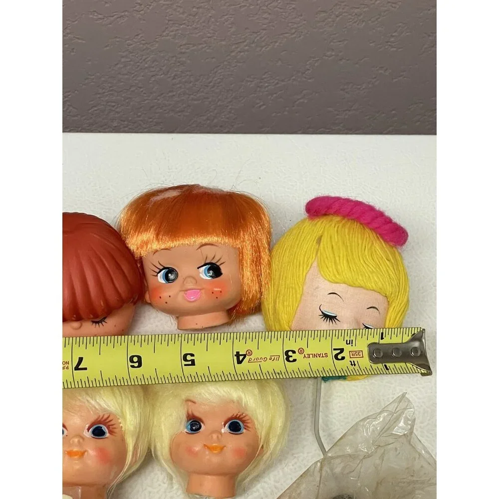 Vintage Doll HEADS Japan Korea Mixed Lot Boy Girls Clown Crafting